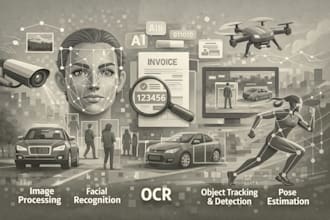do computer vision, ocr opencv, image processing, object detection and ai models
