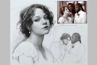 draw realistic pencil portraits, sketch from photos