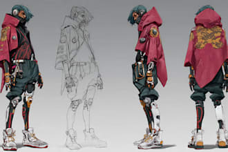 design cyberpunk character, original character design