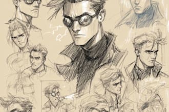 create scifi, fantasy, superhero character design
