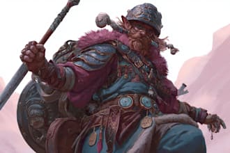 design character fantasy illustration for dnd party