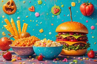 design food pop art of your food pop art illustration