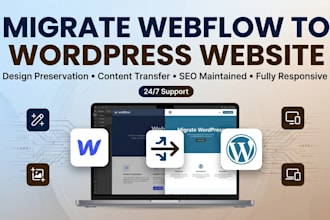 migrate webflow to wordpress website