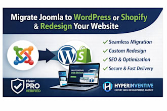 migrate joomla to wordpress or shopify and redesign your website