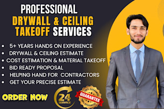 do drywall and ceiling takeoffs with cost estimation