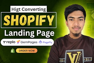 clone shopify landing page design by replo, gempages, or pagefly