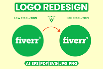 fix, redo, recreate, enhance, revamp, remake logo and image to vector tracing
