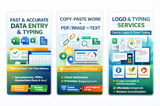 do data entry logo designing and typing works