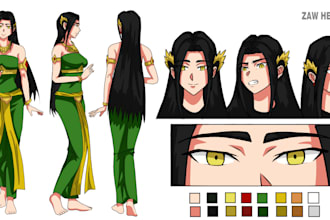 draw a cool character in anime manwha style for you