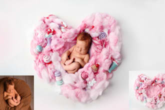 professionally retouch newborn, maternity and family portraits
