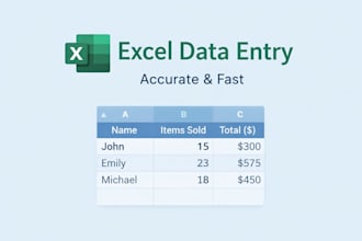 excel data entry, copy paste, web research and formatting