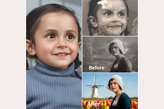restore old damaged photos and enhance professionally