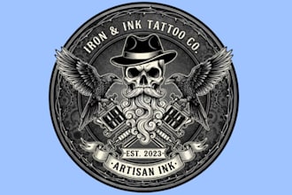 make tattoo studio and tattoo artist logo design