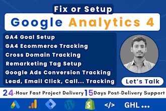 setup google analytics 4, ga4 ecommerce, ads conversion tracking by tag manager