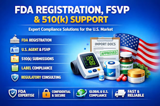 manage fda registration, fsvp, US agent services, 510k support, and label