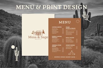 design a menu and print design for your business