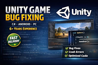 fix unity bugs, errors, crashes, and performance issues