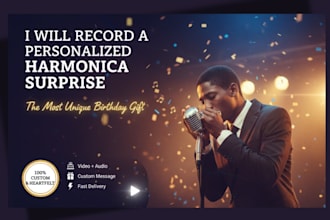 record a personalized harmonica birthday video surprise