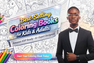 create amazon best selling colouring book and colouring book cover with ai