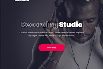 do recording studio music band website design
