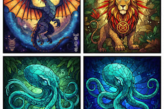 draw unique and stylized animal illustrations with creative style