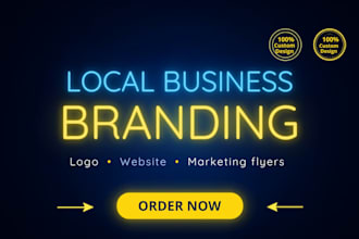 design local service business logo flyer landing page website