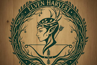 design a magical and unique elf logo for your brand