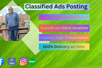 post on the classified ads in the USA of the client choice