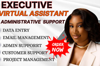 be your executive admin virtual assistant for data entry, social media manager