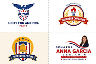 design modern attractive unique political campaign election winning patriot logo