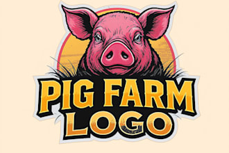 design a professional pig farm or pork business logo
