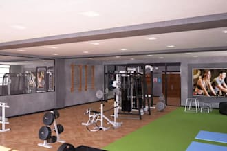 reinvent 3d gym interior,cgi fitness house,cardio studio render,wellness center