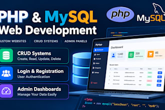 develop PHP mysql web applications and crud systems