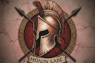 design a bold and powerful spartan logo for your brand