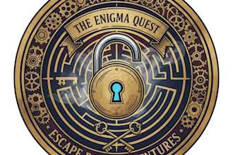 design a thrilling and creative escape room logo