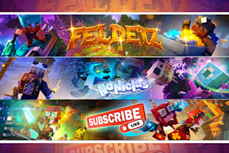 make your minecraft banner fot youtube channel