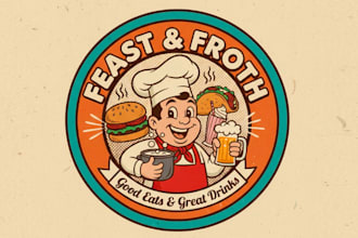 create premium mascot logo for food and drink brand