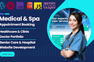 build medical healthcare and clinic wordpress website