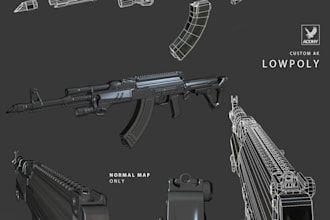 3d sci fi hard surface weapon or props model, game ready assets and vehicles