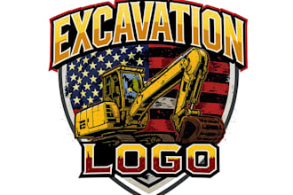 professional excavation and construction logo design