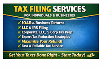 prepare and efile us tax returns, for personal, llc, c corp, s corp