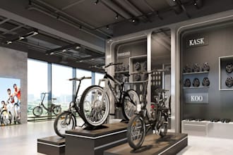 craft stunning bike shop,3d interior design,bicycle shop,cycling equipment store