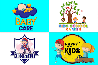 design childcare, daycare, kids, children, learning and educational logo
