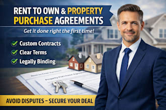 draft a custom rent to own or property purchase agreement
