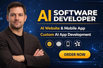 develop ai mobile apps, ai web apps, ai chatbots, and custom ai software