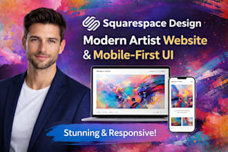 squarespace design for modern artist website and mobile first ui
