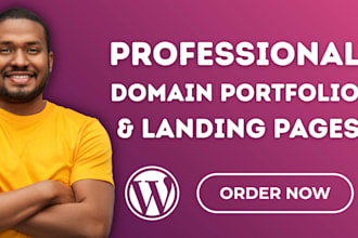 design a domain portfolio website with custom landing pages for your domains