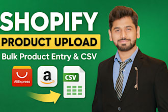 shopify product upload and data entry with SEO optimization