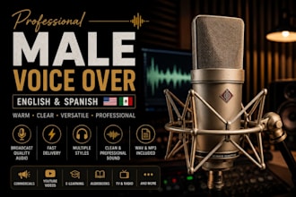 record deep male voice in english