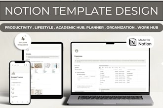 design custom notion template expert business life student finance crm dashboard